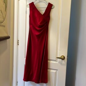 Red silk dress